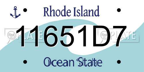 11651D7 Rhode Island License Plate