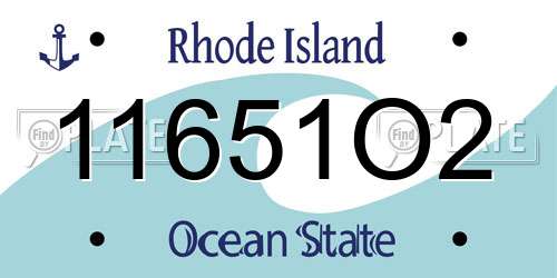 11651O2 Rhode Island License Plate