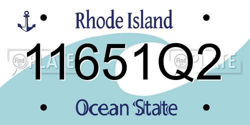 11651Q2 Rhode Island License Plate