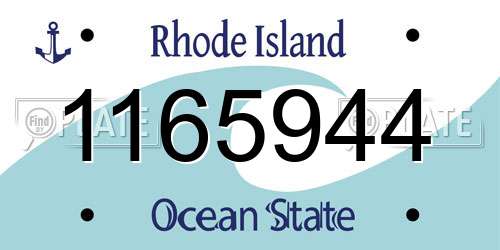 1165944 Rhode Island License Plate