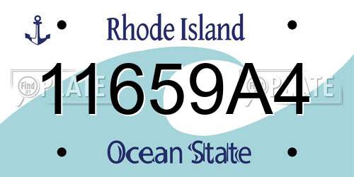 11659A4 Rhode Island License Plate
