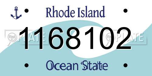 1168102 Rhode Island License Plate