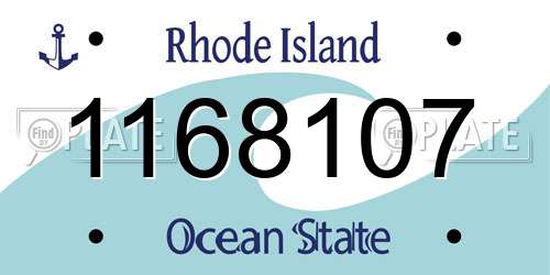 1168107 Rhode Island License Plate