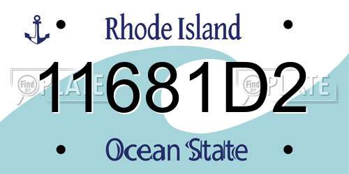 11681D2 Rhode Island License Plate