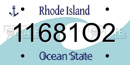 11681O2 Rhode Island License Plate