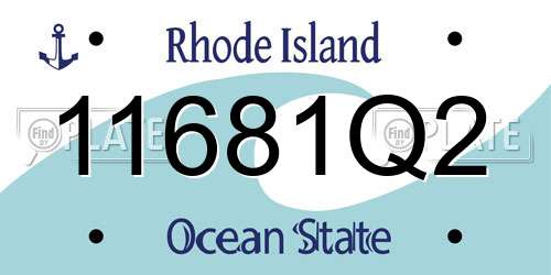 11681Q2 Rhode Island License Plate