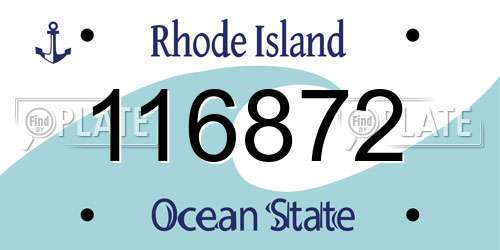 116872 Rhode Island License Plate