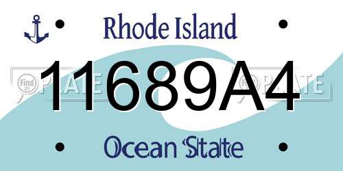 11689A4 Rhode Island License Plate