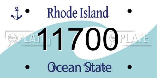 11700 Rhode Island License Plate