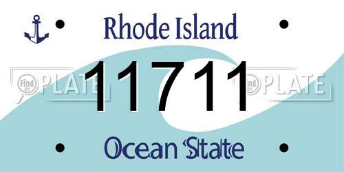 11711 Rhode Island License Plate