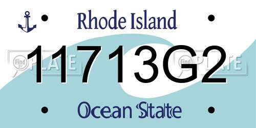 11713G2 Rhode Island License Plate