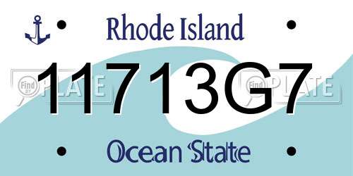 11713G7 Rhode Island License Plate
