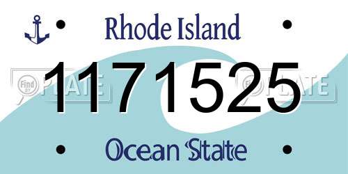 1171525 Rhode Island License Plate