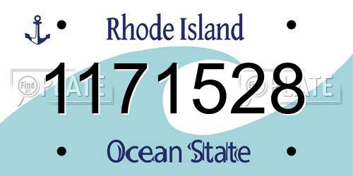 1171528 Rhode Island License Plate