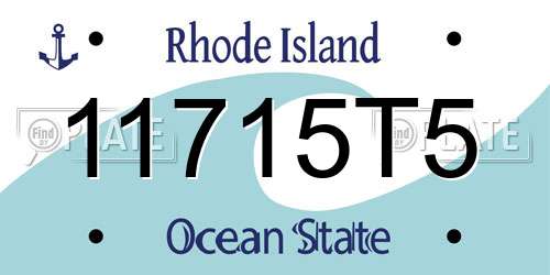 11715T5 Rhode Island License Plate