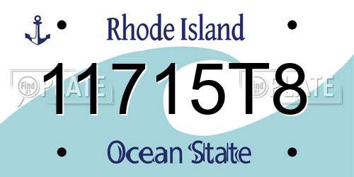 11715T8 Rhode Island License Plate