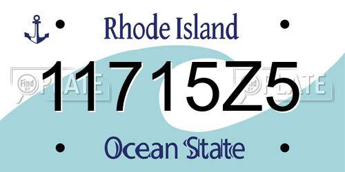 11715Z5 Rhode Island License Plate