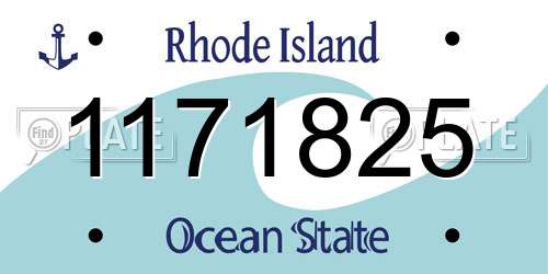 1171825 Rhode Island License Plate