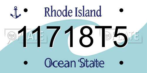 11718T5 Rhode Island License Plate