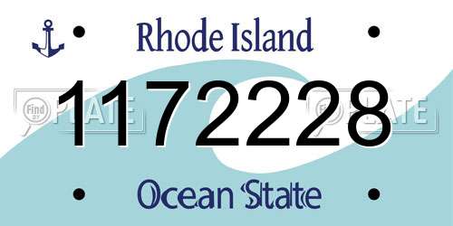 1172228 Rhode Island License Plate