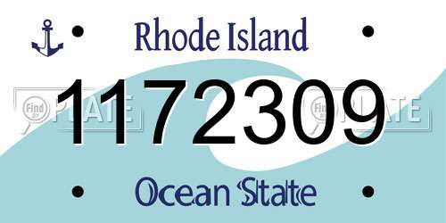 1172309 Rhode Island License Plate