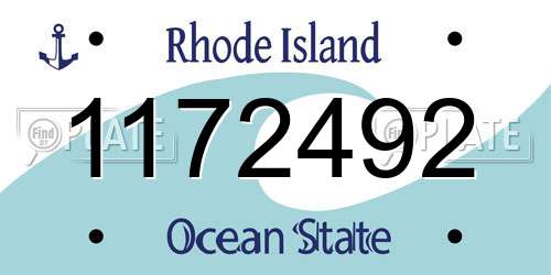 1172492 Rhode Island License Plate