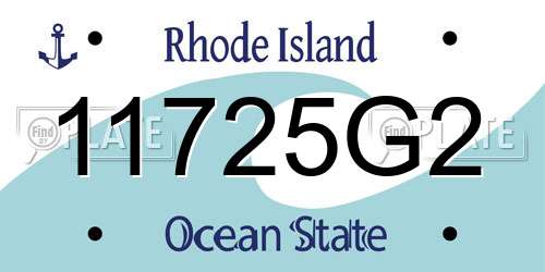 11725G2 Rhode Island License Plate