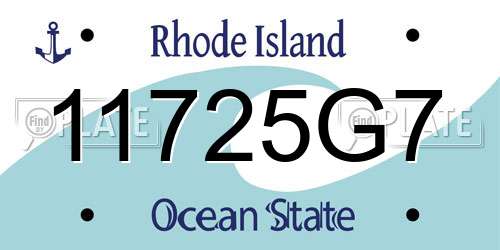 11725G7 Rhode Island License Plate
