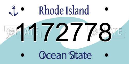 1172778 Rhode Island License Plate