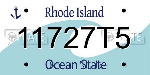 11727T5 Rhode Island License Plate