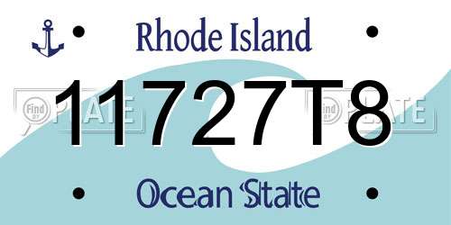 11727T8 Rhode Island License Plate