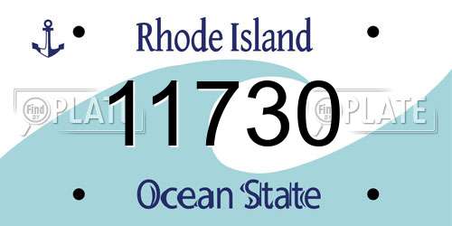 11730 Rhode Island License Plate