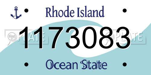 1173083 Rhode Island License Plate