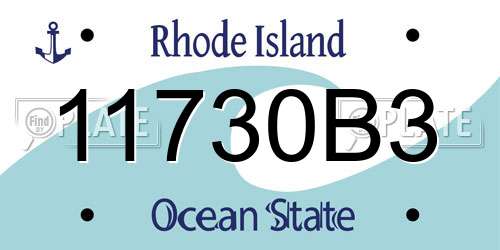 11730B3 Rhode Island License Plate