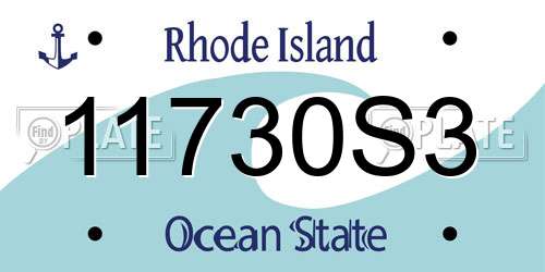 11730S3 Rhode Island License Plate
