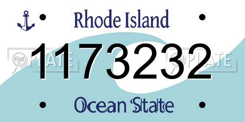 1173232 Rhode Island License Plate