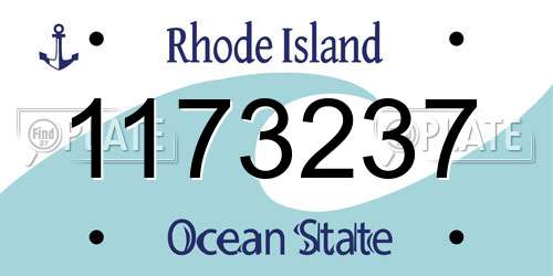 1173237 Rhode Island License Plate