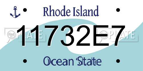 11732E7 Rhode Island License Plate