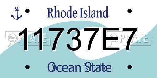 11737E7 Rhode Island License Plate