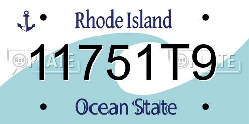 11751T9 Rhode Island License Plate