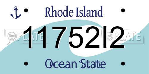 11752I2 Rhode Island License Plate