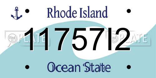 11757I2 Rhode Island License Plate