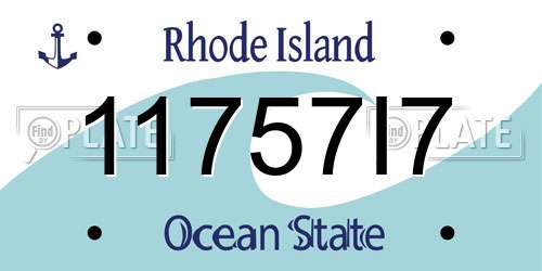 11757I7 Rhode Island License Plate