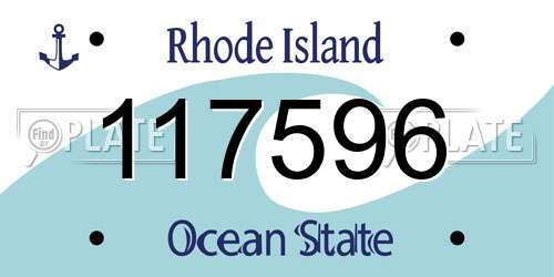 117596 Rhode Island License Plate