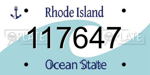 117647 Rhode Island License Plate