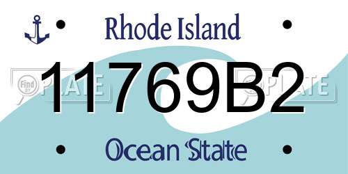 11769B2 Rhode Island License Plate