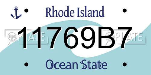 11769B7 Rhode Island License Plate