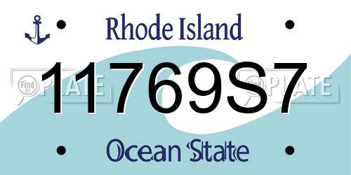 11769S7 Rhode Island License Plate