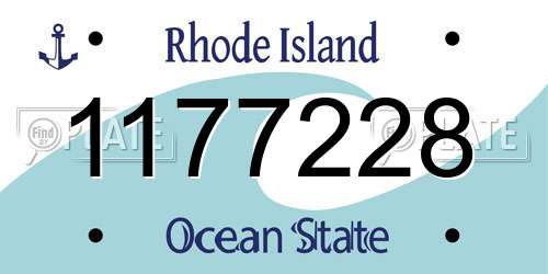 1177228 Rhode Island License Plate