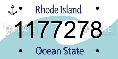 1177278 Rhode Island License Plate